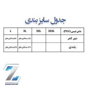جدول سایز بندی